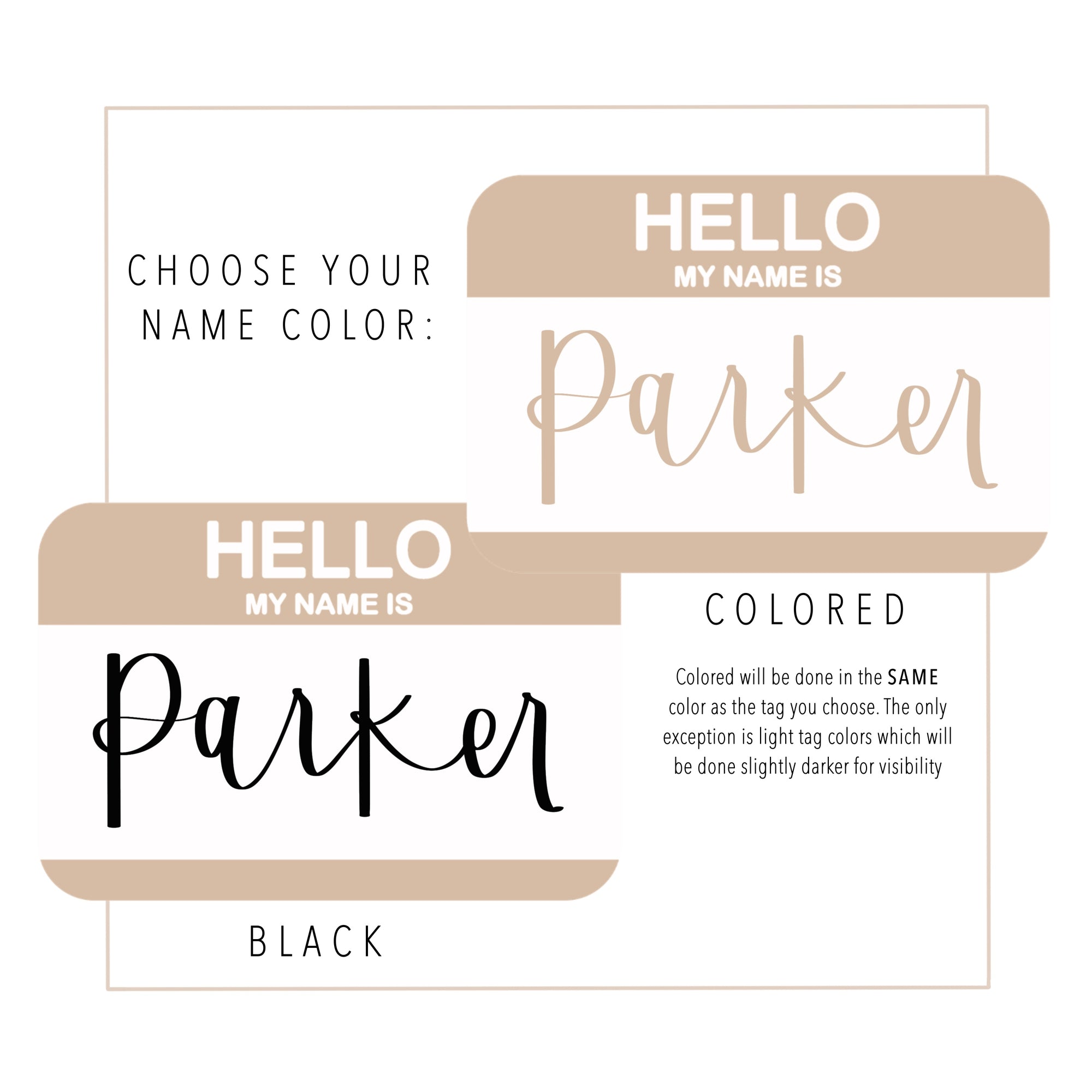 "Hello my Name is" Baby Name Tags