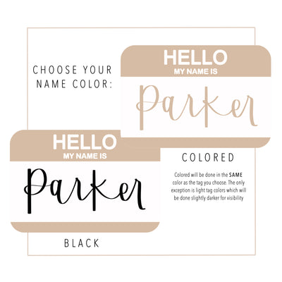 "Hello my Name is" Baby Name Tags