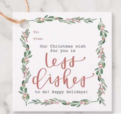 Holiday Tag |  "Less Dishes"