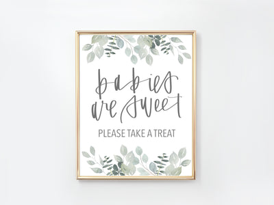 Treats sign | Baby | Greenery