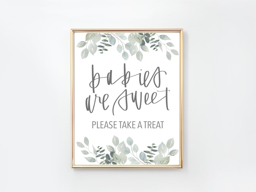 Treats sign | Baby | Greenery