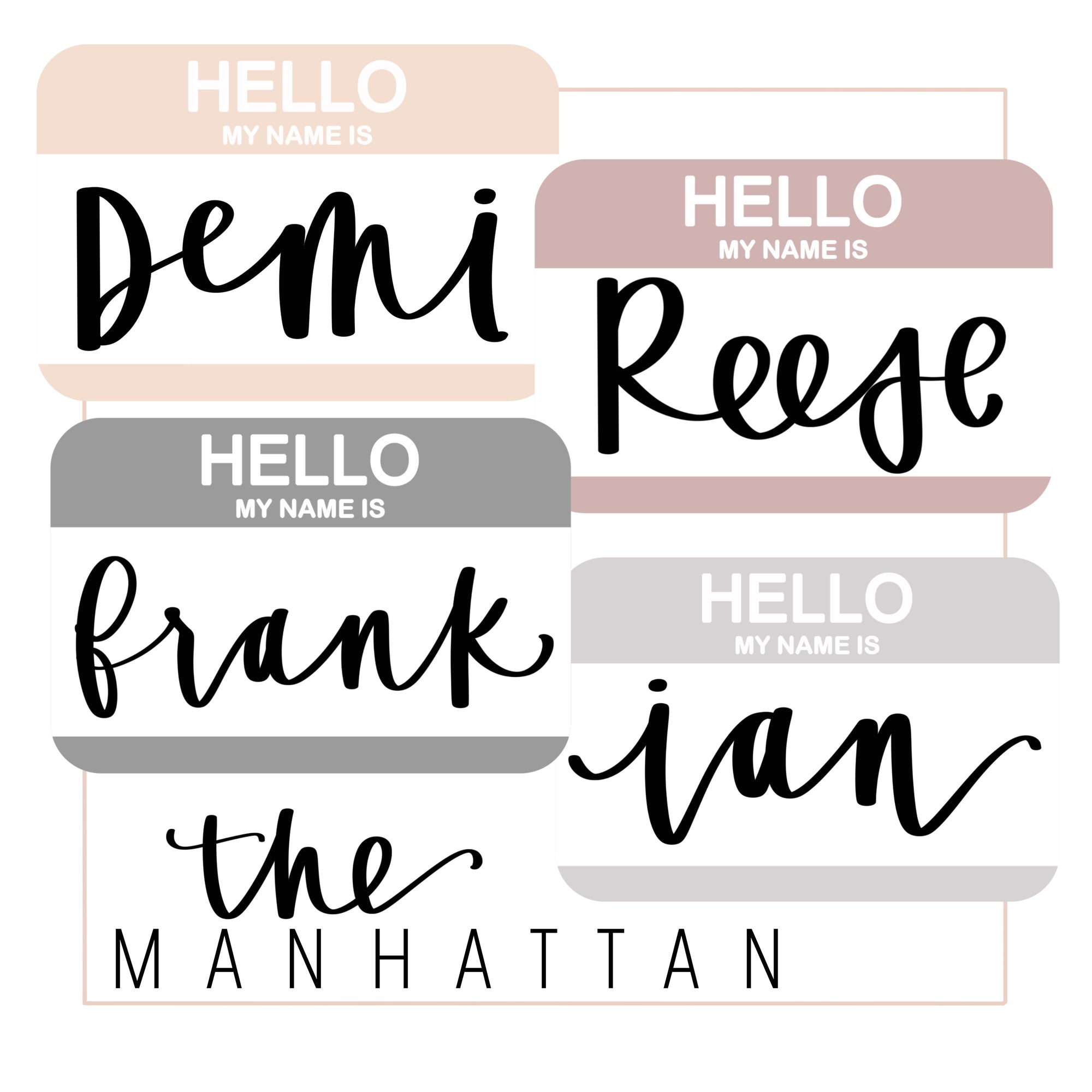 DUE SOON "Hello my Name is" Baby Name Tags