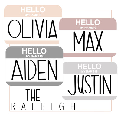 DUE SOON "Hello my Name is" Baby Name Tags