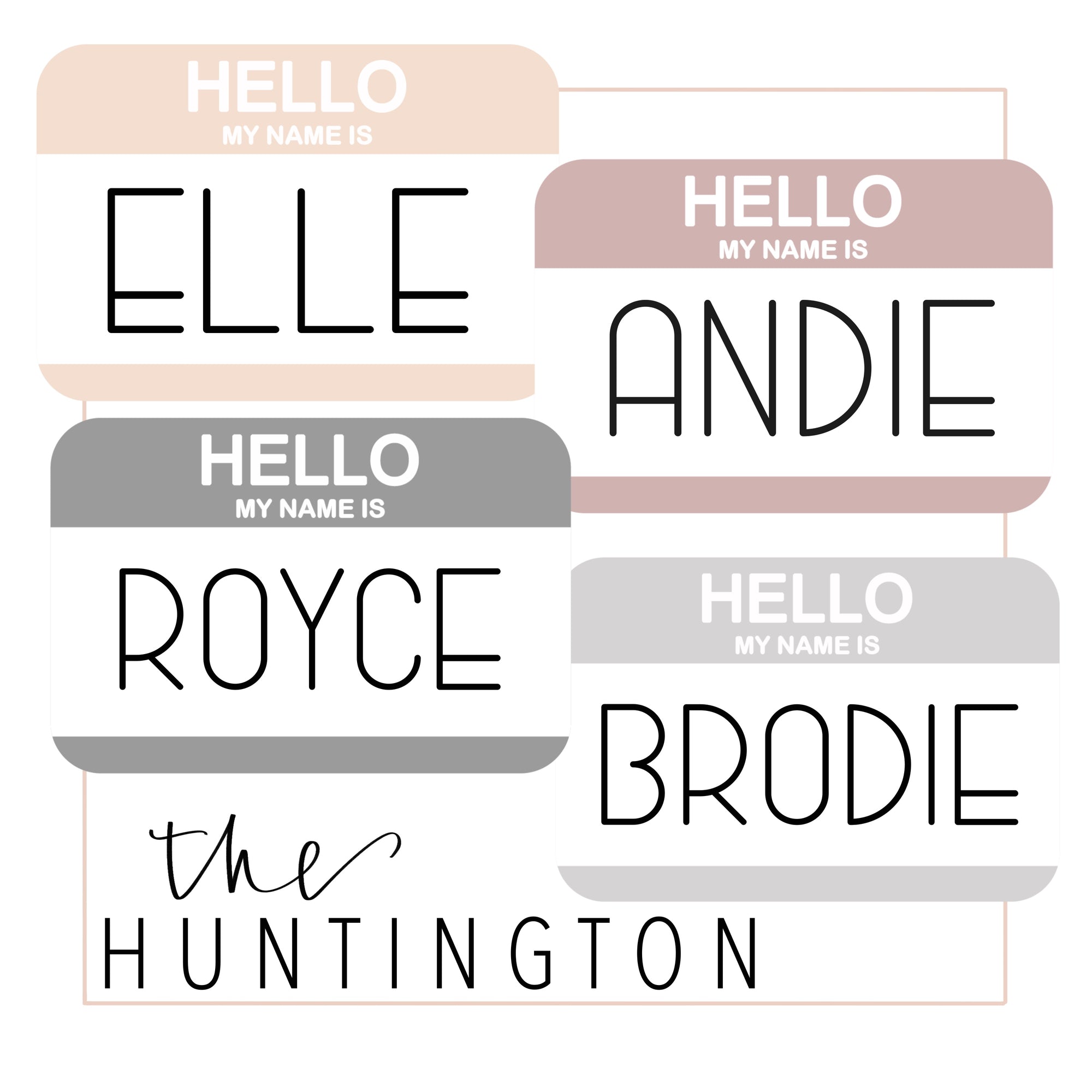 DUE SOON "Hello my Name is" Baby Name Tags