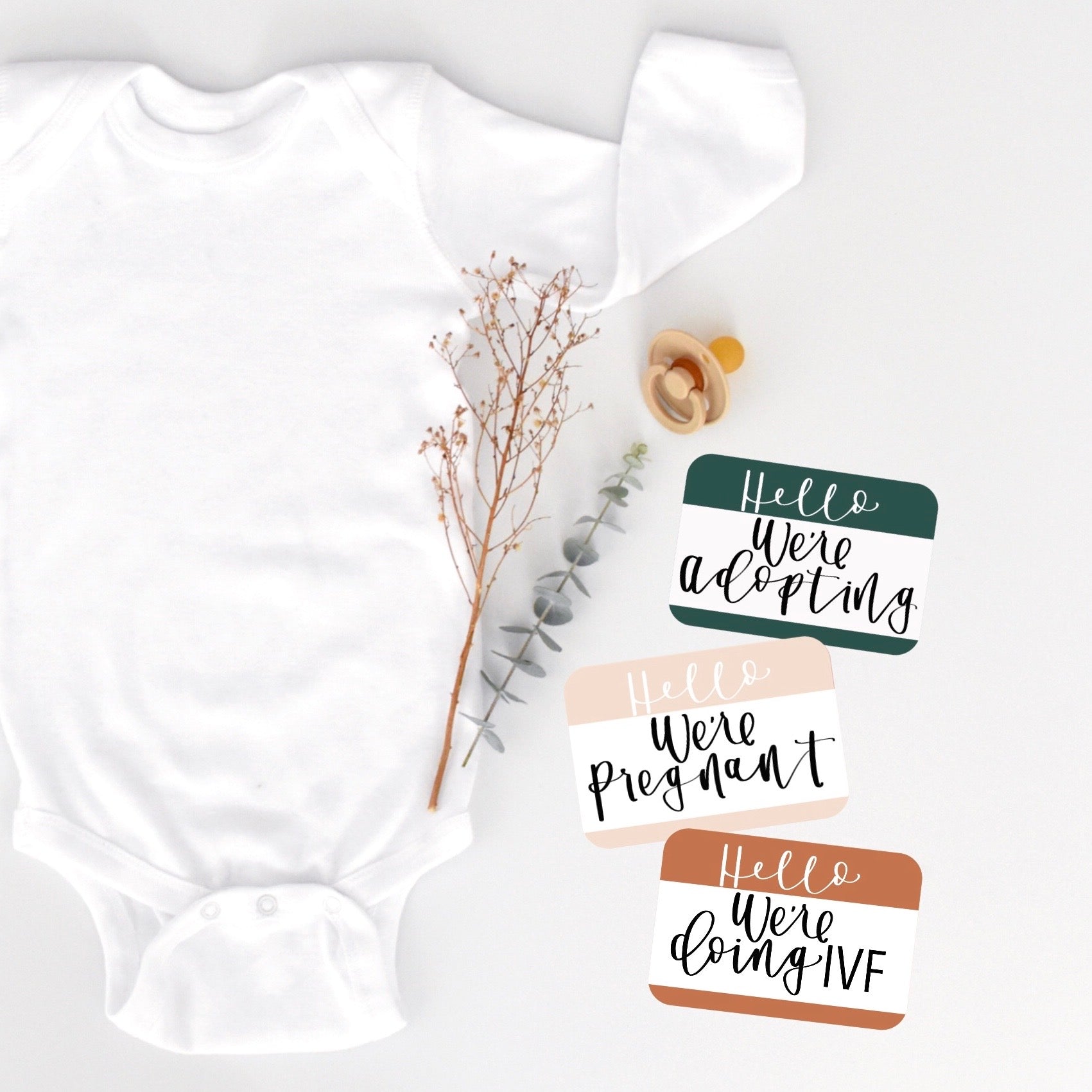 "Hello" Announcement Stickers