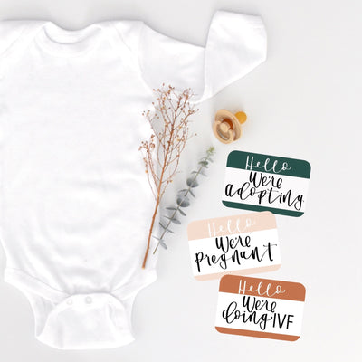 "Hello" Announcement Stickers