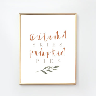 FALL | Autumn Skies pumpkin Pies