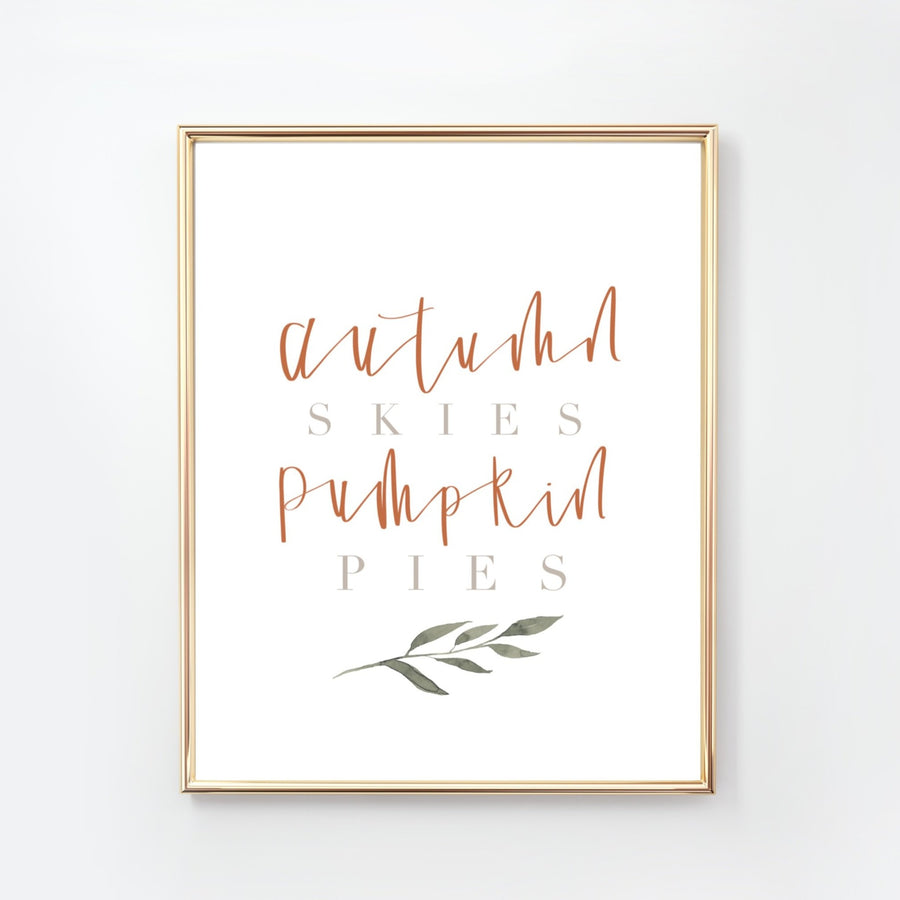 FALL | Autumn Skies pumpkin Pies