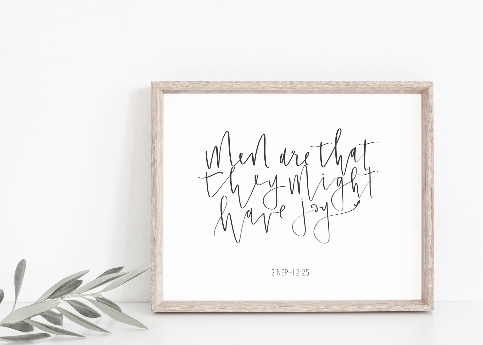 Men are that they might have JOY | LDS | Modern Calligraphy | Book of Mormon | Home Decor | Printable quote | 2 Nephi | Wall Art |