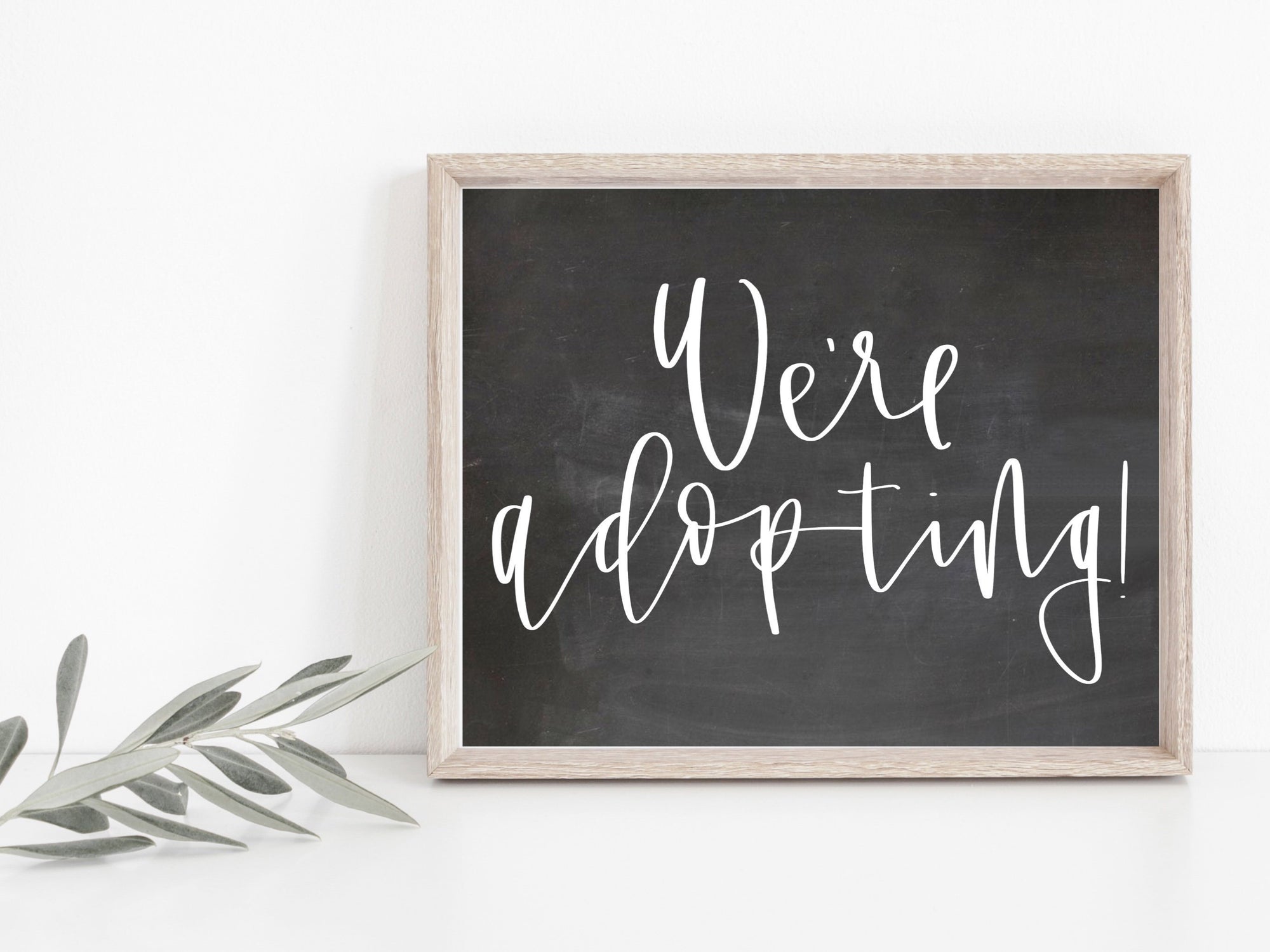 we&#39;re adopting! Adoption announcement | Baby announcement | Chalkboard adoption announcement | download | calligraphy baby announcement