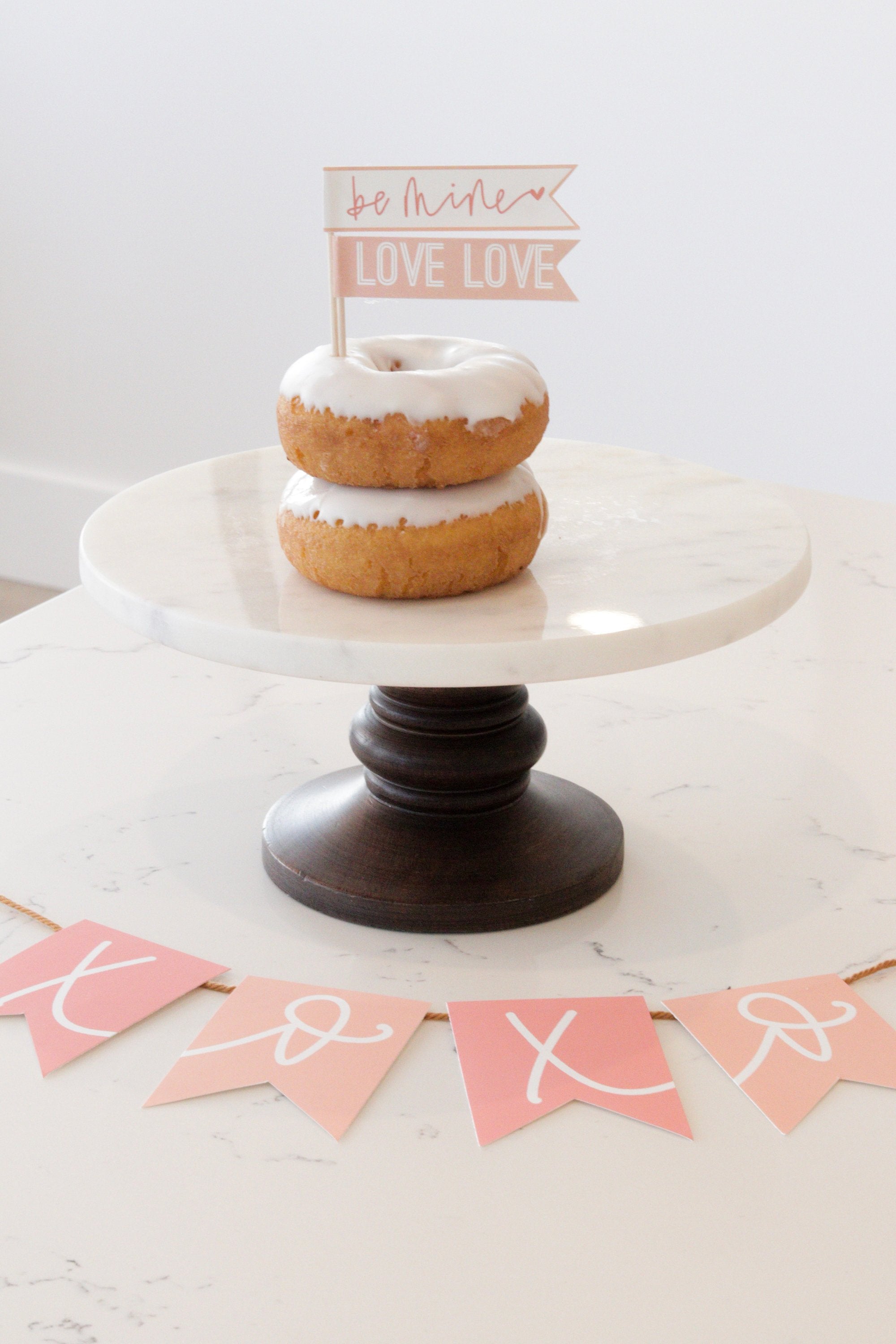 PINK+PEACH BUNDLE Xoxo Valentines Day | Banner, Print, Cupcake Toppers |Galentines | February| Holiday Decor|Calligraphy| Instant Download |