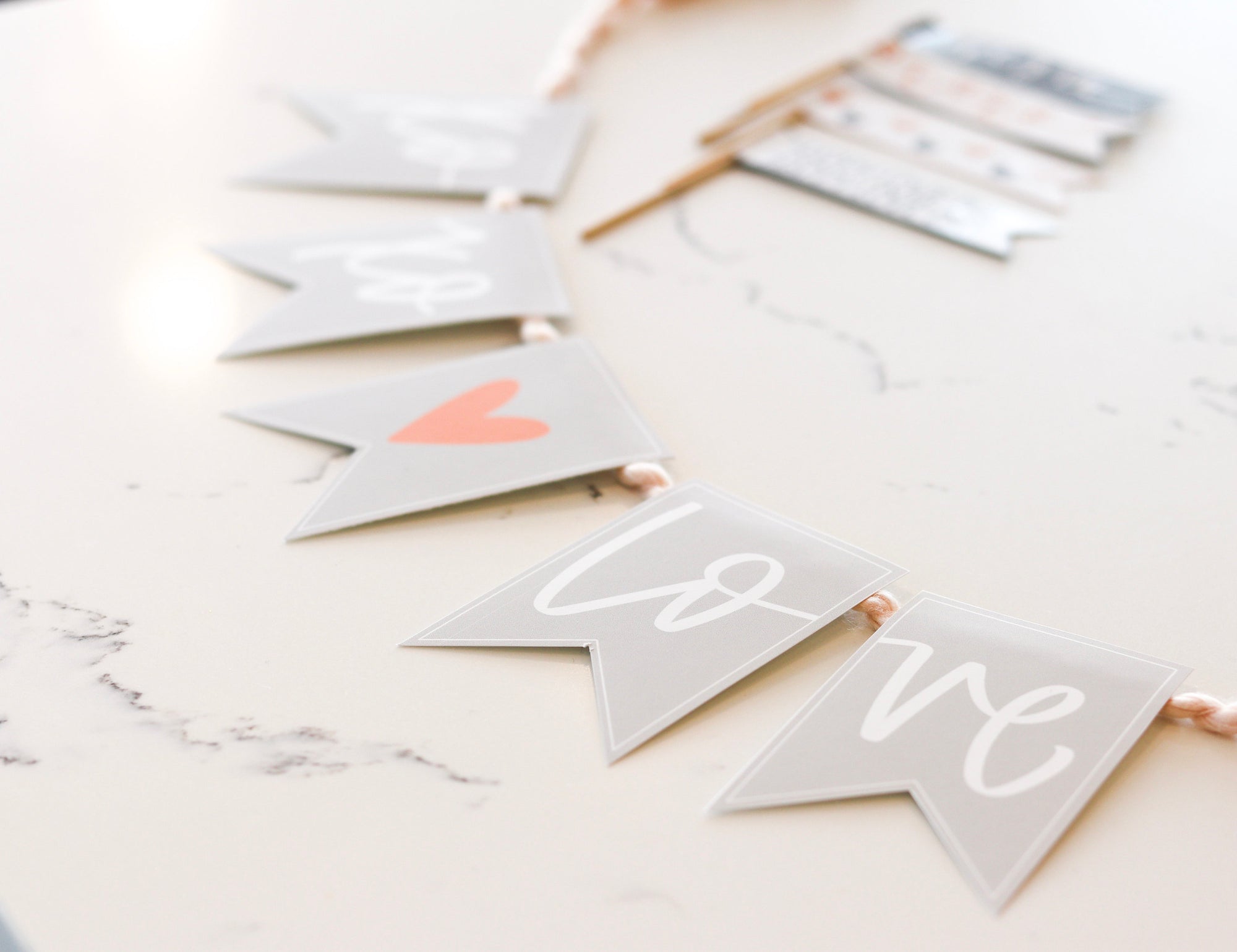 PINK+GRAY| BUNDLE Valentines Day | Banner, Print, Cupcake Toppers | Galentines | February | Holiday Decor | Calligraphy| Instant Download |