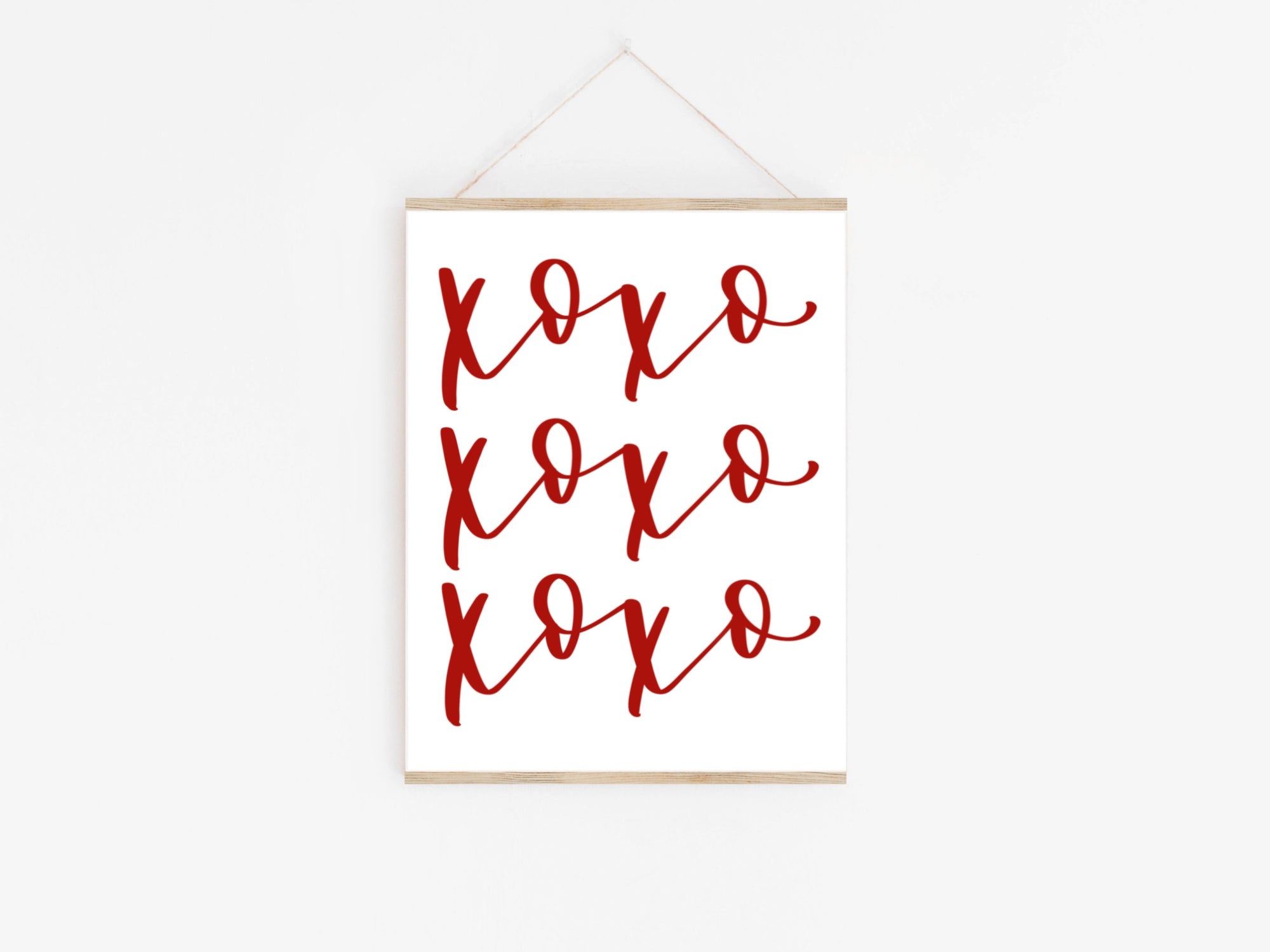 RED | bundle XOXO Valentines Day | Banner, Print, Cupcake Toppers | Galentines | February | Holiday Decor | Calligraphy| Instant Download |