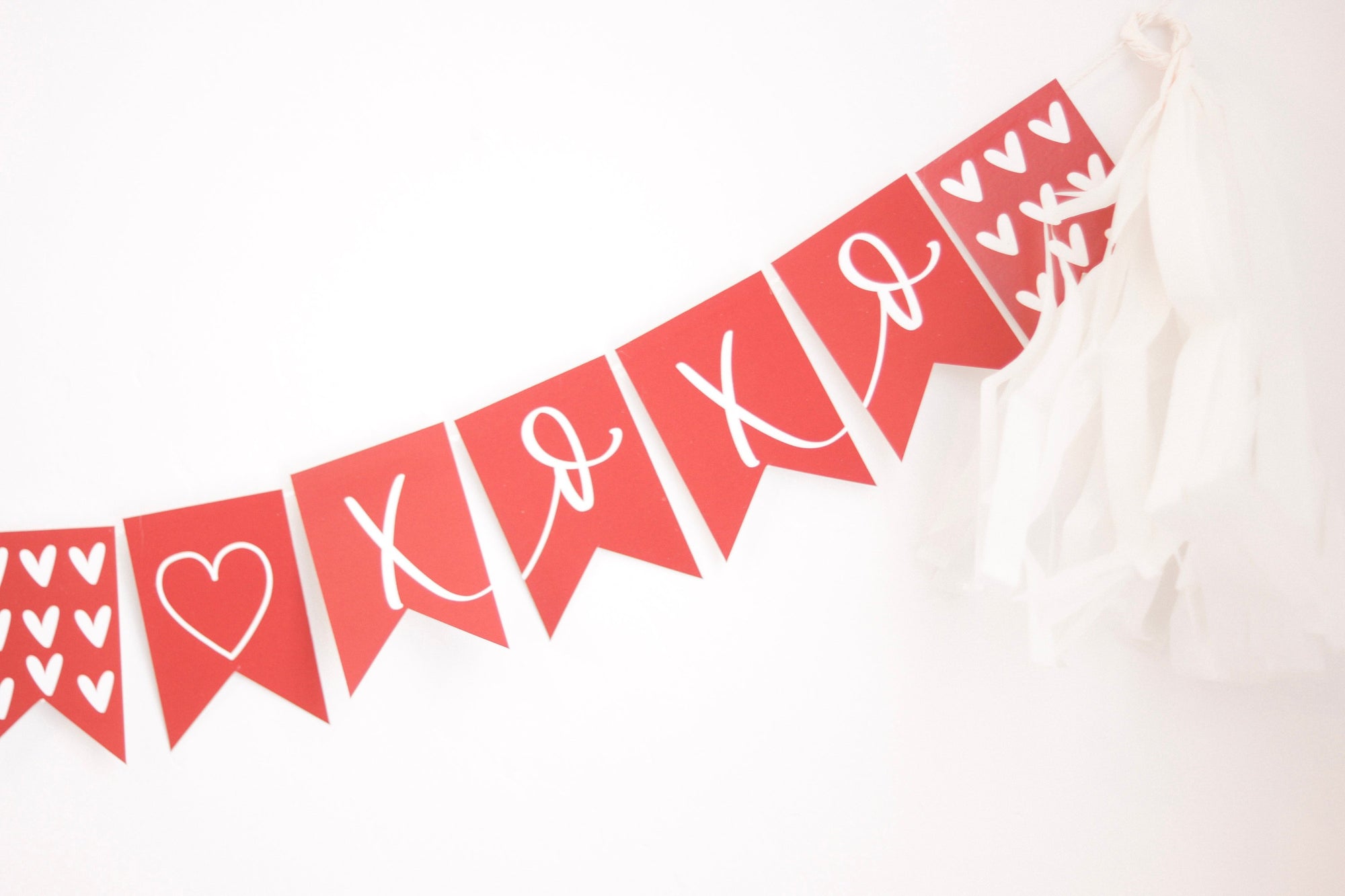 RED | bundle XOXO Valentines Day | Banner, Print, Cupcake Toppers | Galentines | February | Holiday Decor | Calligraphy| Instant Download |