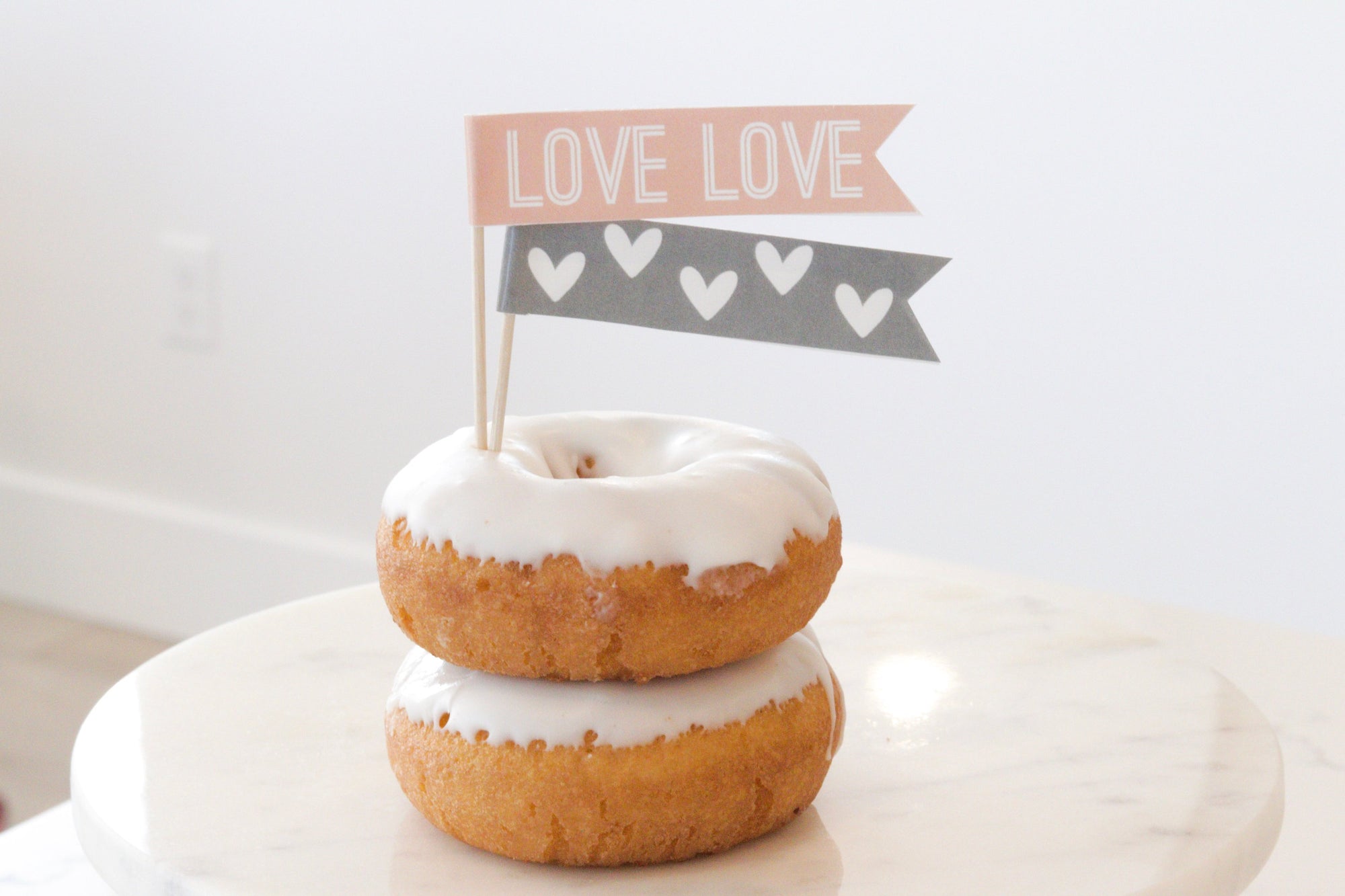 PINK+GRAY| BUNDLE Valentines Day | Banner, Print, Cupcake Toppers | Galentines | February | Holiday Decor | Calligraphy| Instant Download |