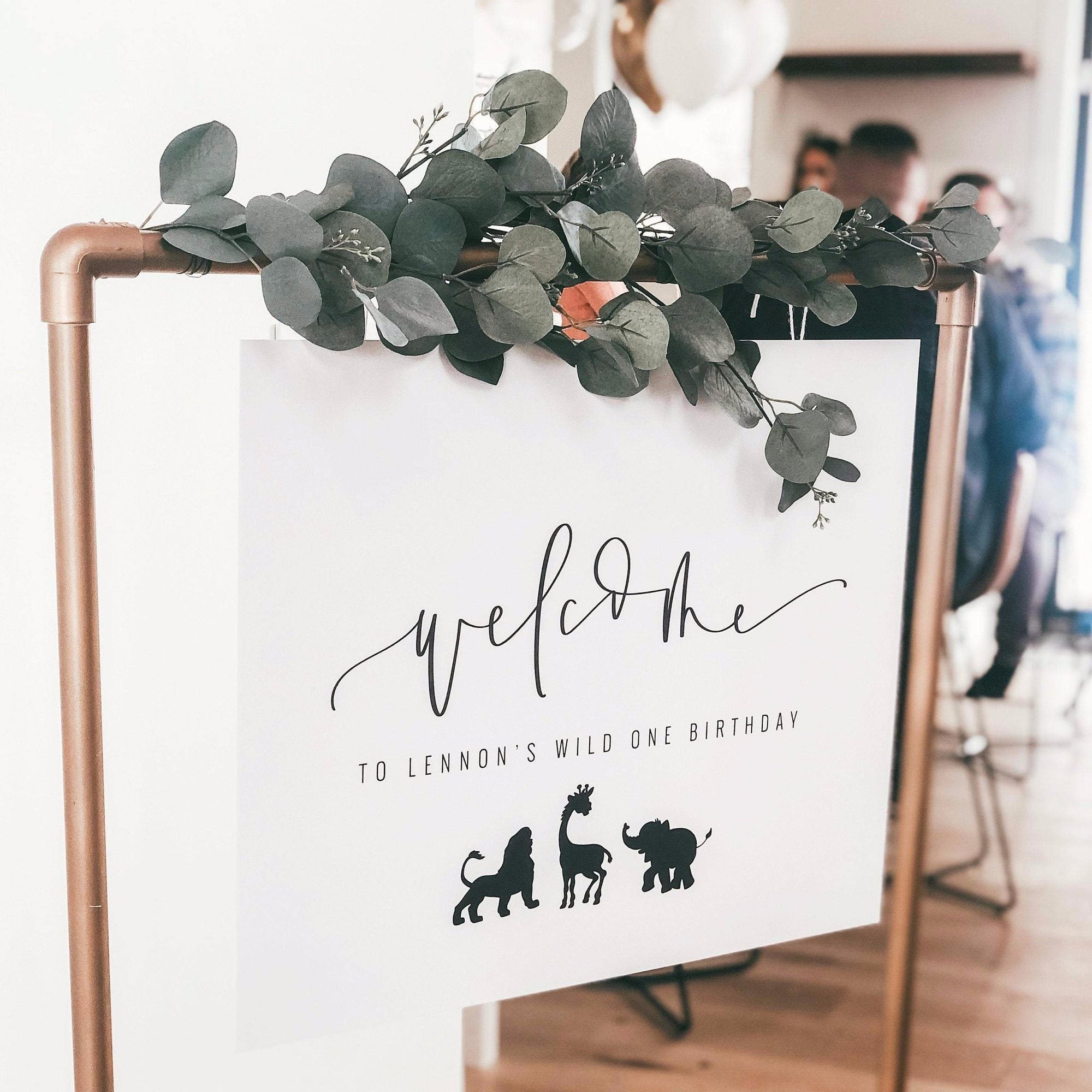 WILD ONE WELCOME Party Sign | First Birthday | Wild Animals Party | Safari | Zoo | Welcome Birthday Party | Bridal Shower