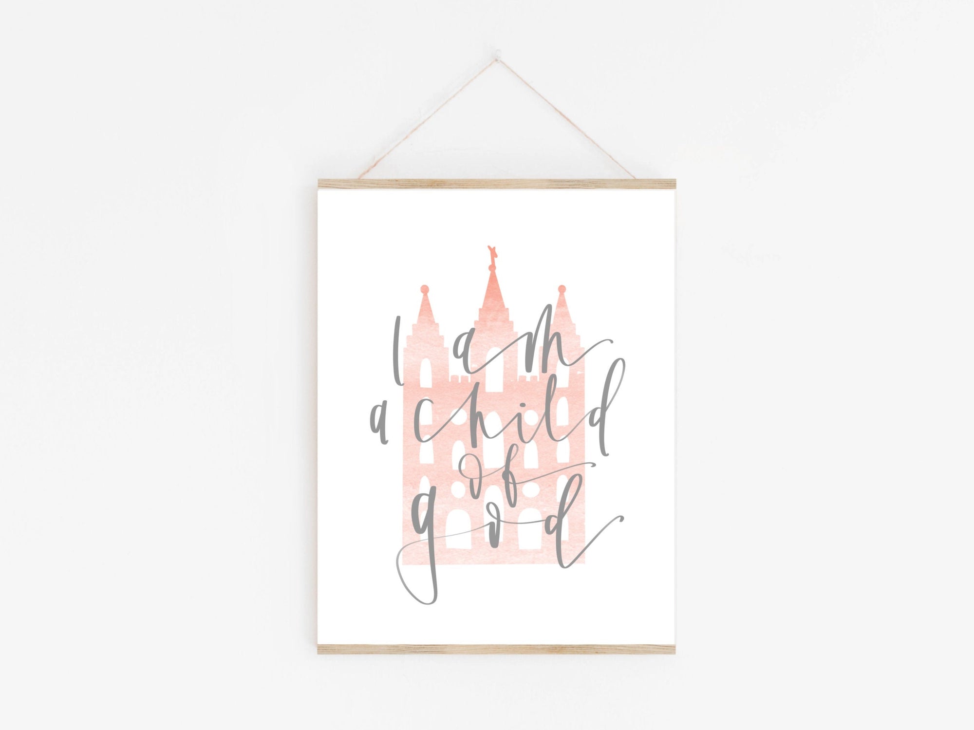 I am a child of God | Temple | Jesus Christ | Christian | Kids Room Printable | Latter Day Saint | Home Decor | Primary | digital Download