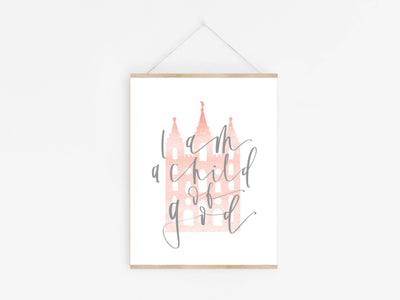 I am a child of God | Temple | Jesus Christ | Christian | Kids Room Printable | Latter Day Saint | Home Decor | Primary | digital Download