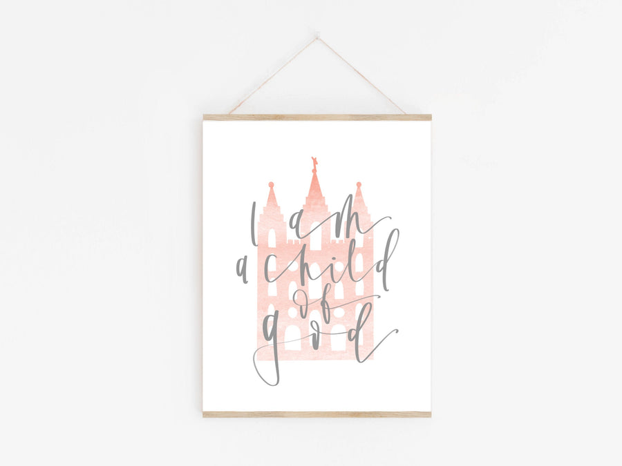 I am a child of God | Temple | Jesus Christ | Christian | Kids Room Printable | Latter Day Saint | Home Decor | Primary | digital Download