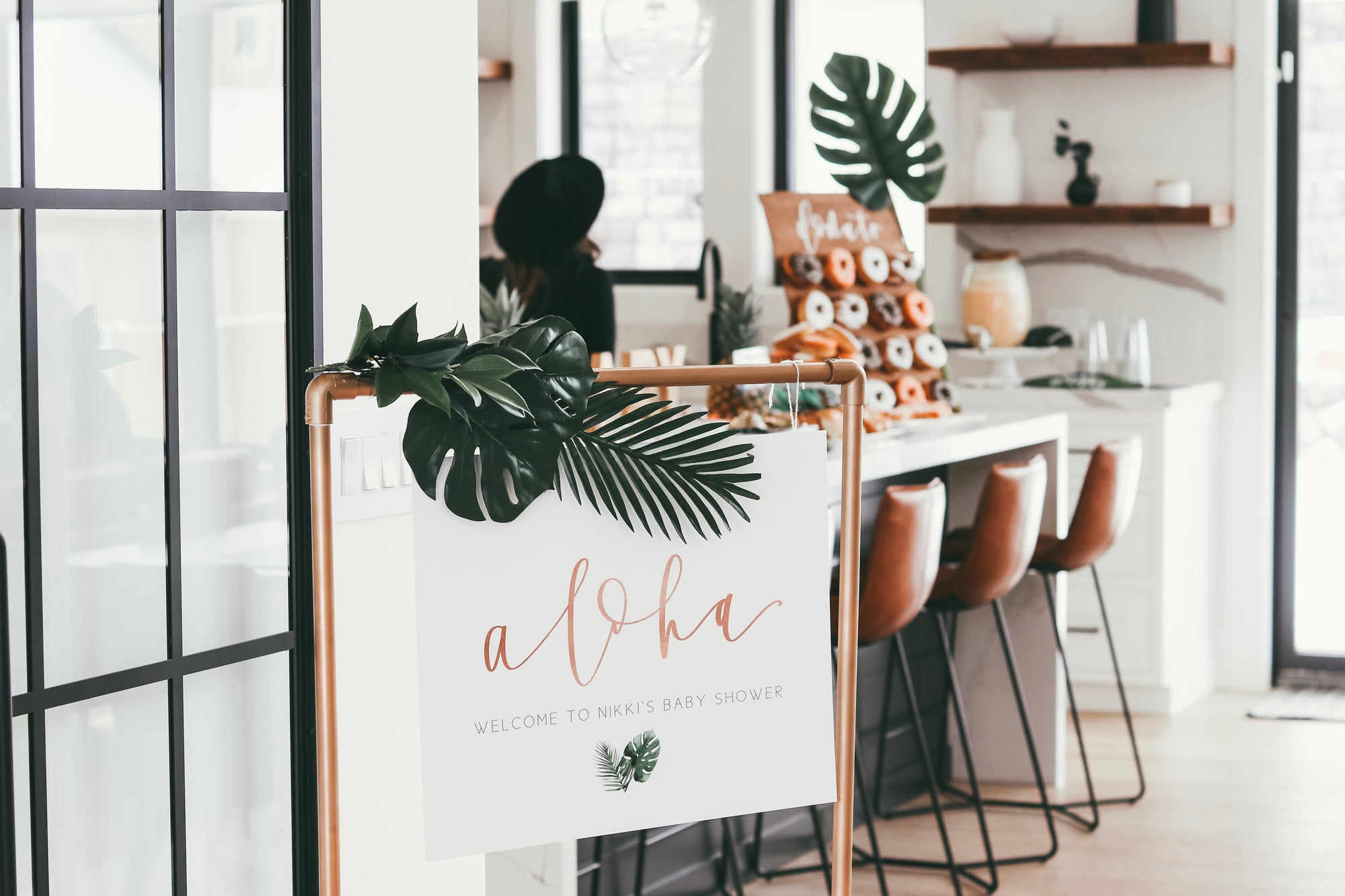 ALOHA WELCOME Party Sign| Tropical Shower | Hawaiian Party| Baby |Bridal|Personalized| Maternity| Mom to Be| Bride | Custom Digital Download