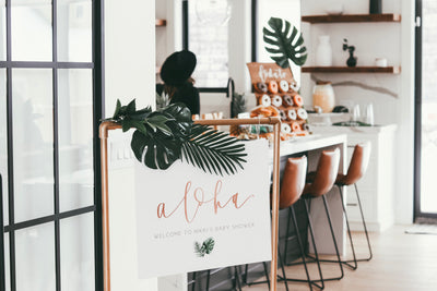 ALOHA WELCOME Party Sign| Tropical Shower | Hawaiian Party| Baby |Bridal|Personalized| Maternity| Mom to Be| Bride | Custom Digital Download