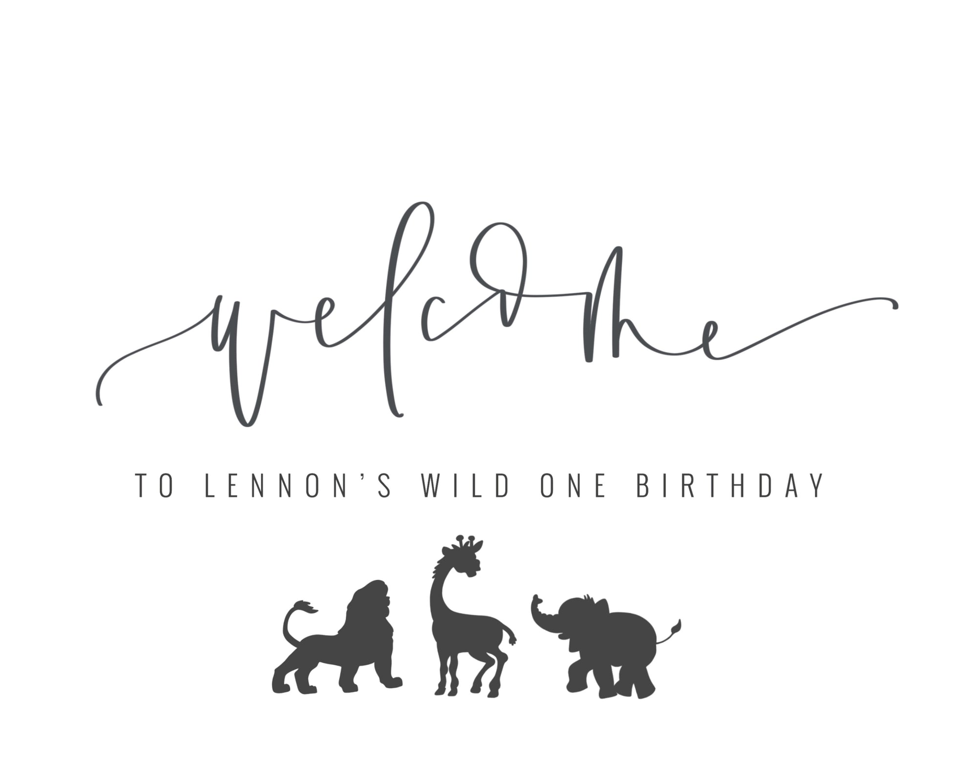 WILD ONE WELCOME Party Sign | First Birthday | Wild Animals Party | Safari | Zoo | Welcome Birthday Party | Bridal Shower