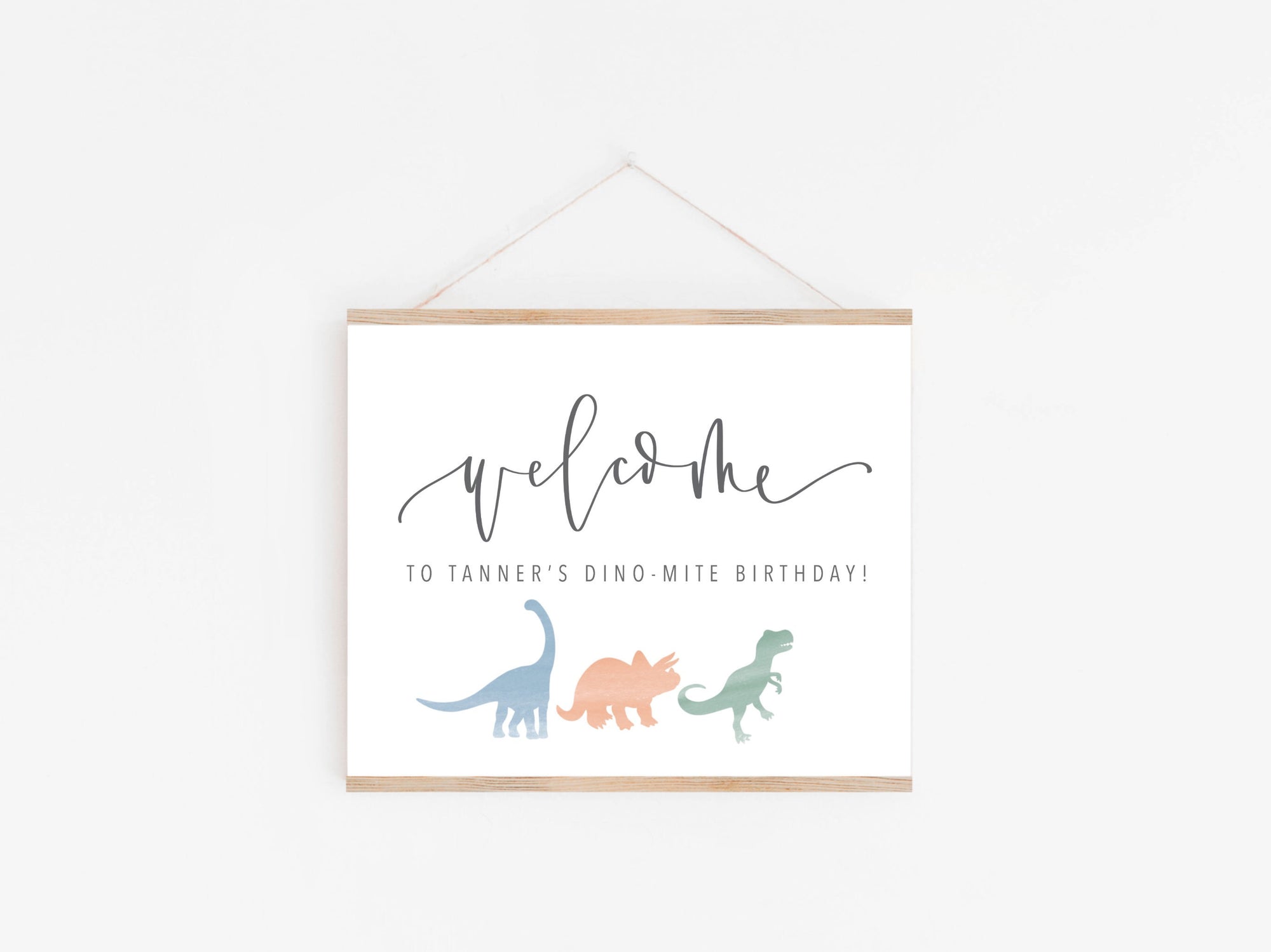 DINOSAUR WELCOME Party Sign | Dino Party Sign | DINO-mite Birthday | T-Rex | watercolor dinosaurs | Welcome Birthday Party Sign