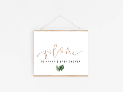 TROPICAL WELCOME Party Sign | Tropical Shower | Hawaiian Party | Baby | Bridal | Maternity| Mom to Be| Bride | Custom Digital Download