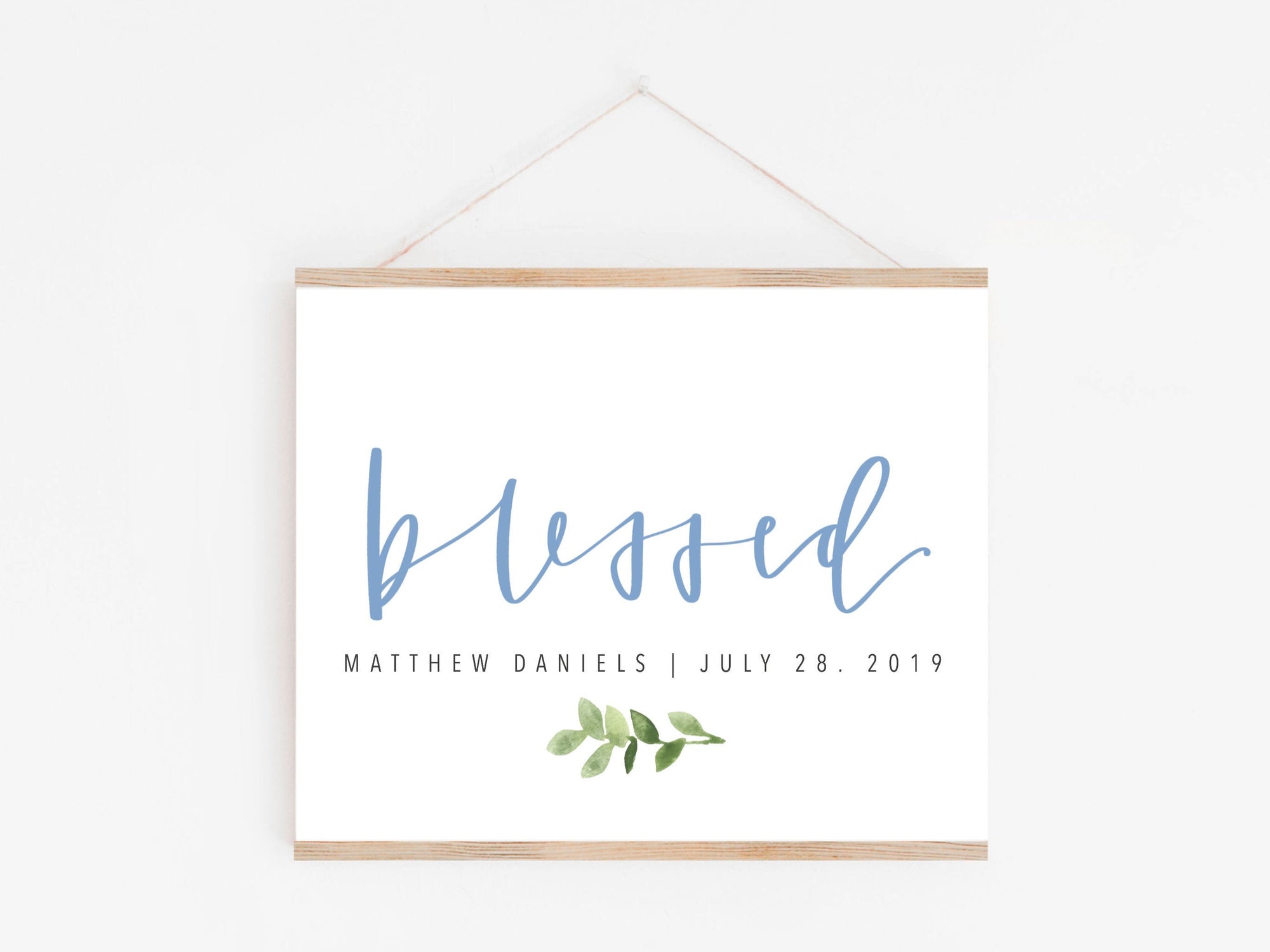 BLESSED baby sign | Baby blessing Print | Blessing Day Sign | Digital Download | Custom name & Date | Newborn | Religious | Blessing Day