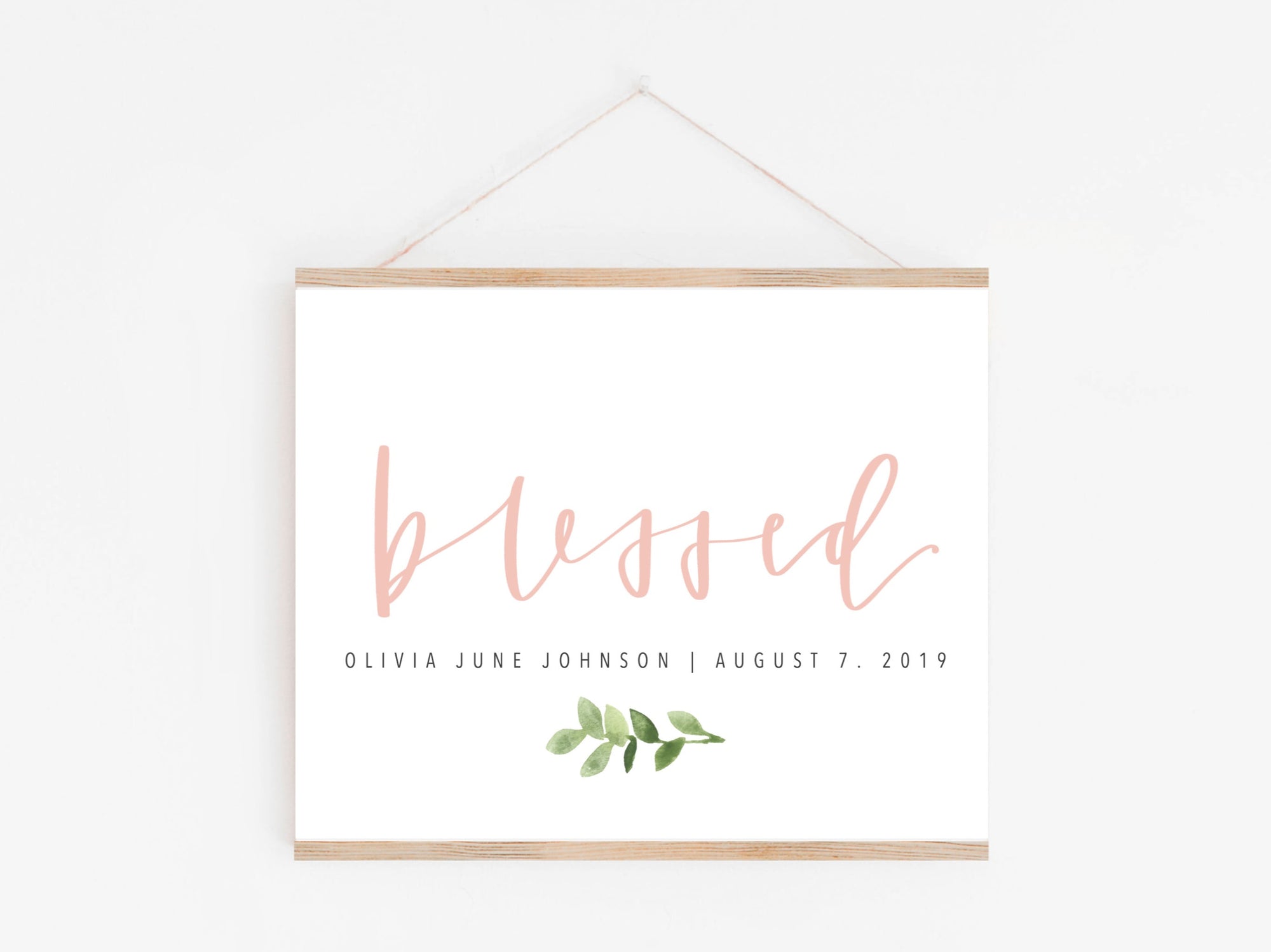 BLESSED baby sign | Baby blessing Print | Blessing Day Sign | Digital Download | Custom name & Date | Newborn | Religious | Blessing Day