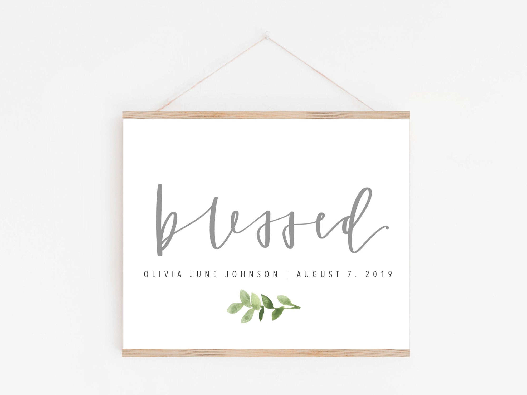 BLESSED baby sign | Baby blessing Print | Blessing Day Sign | Digital Download | Custom name & Date | Newborn | Religious | Blessing Day