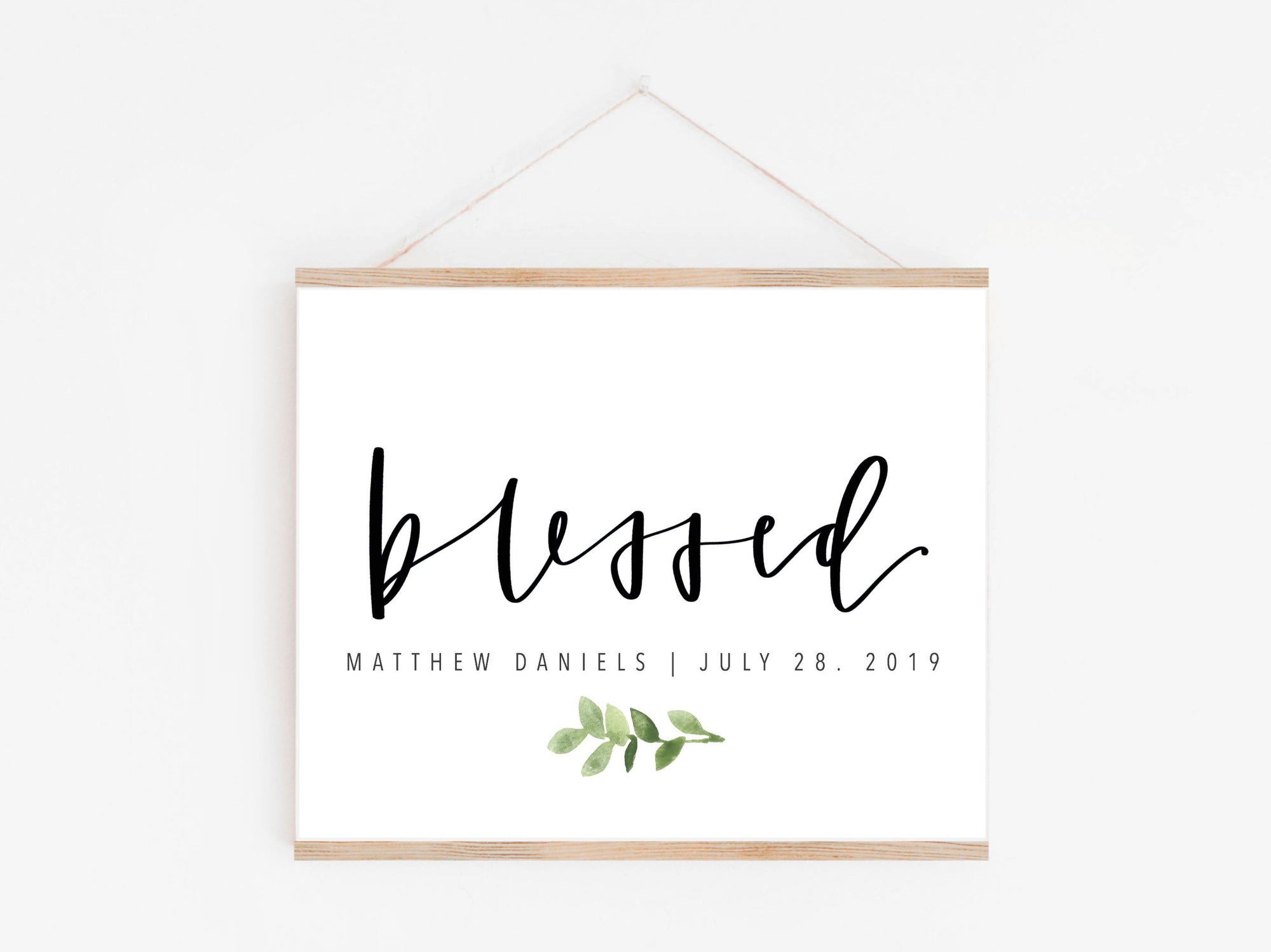 BLESSED baby sign | Baby blessing Print | Blessing Day Sign | Digital Download | Custom name & Date | Newborn | Religious | Blessing Day