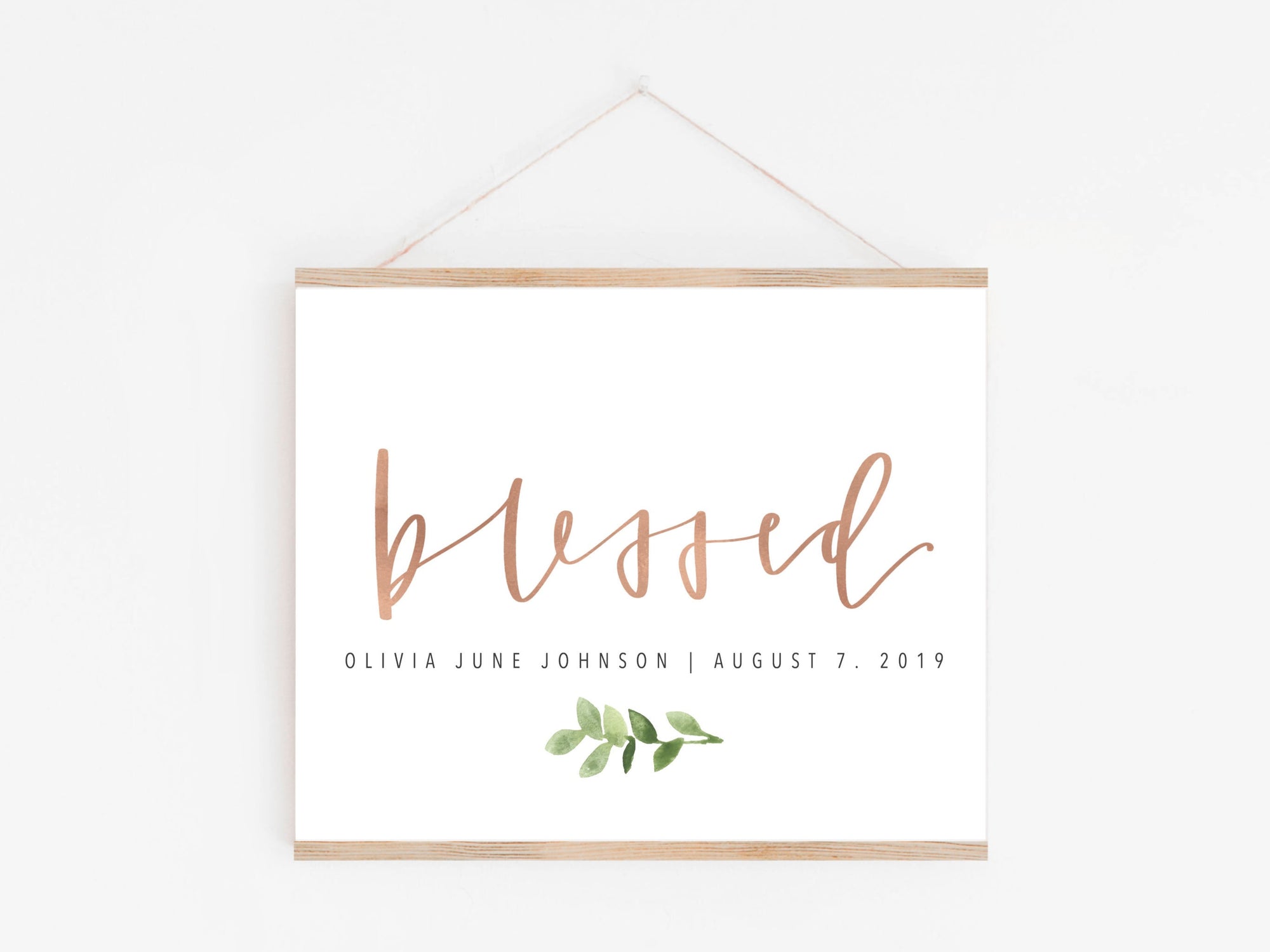 BLESSED baby sign | Baby blessing Print | Blessing Day Sign | Digital Download | Custom name & Date | Newborn | Religious | Blessing Day