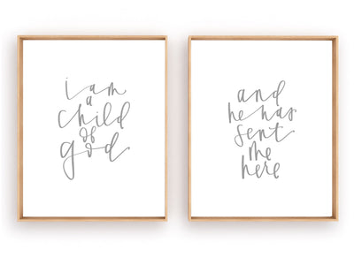 I am a child of God and he has sent me here | Nursery Wall Art | Kids Hymn | Jesus Christ | Christian |Primary |Digital Download | Printable