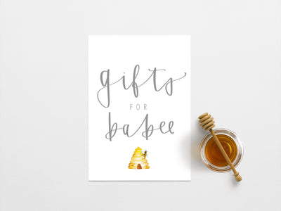 BEE BABY Shower GIFT Sign | Gifts for Baby | Printable | Digital Download | Bee Themed Baby Shower | Honey Bee | Baby Sprinkle | Gift Sign