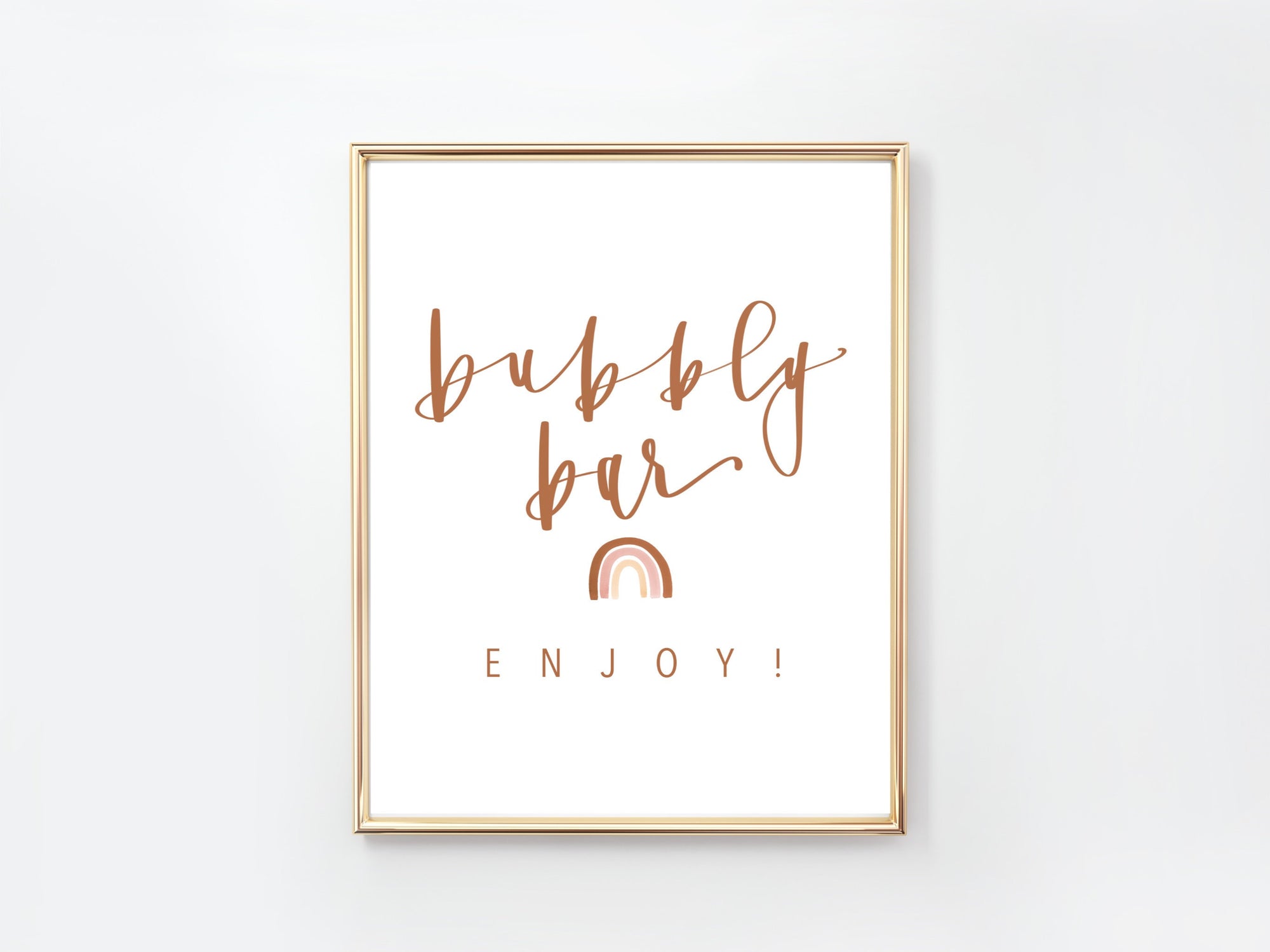 RAINBOW Bubbly Bar | BABY SHOWER sign | Drink Sign | Modern Shower Sign | Instant Download | Calligraphy | Birthday party | Party Sign