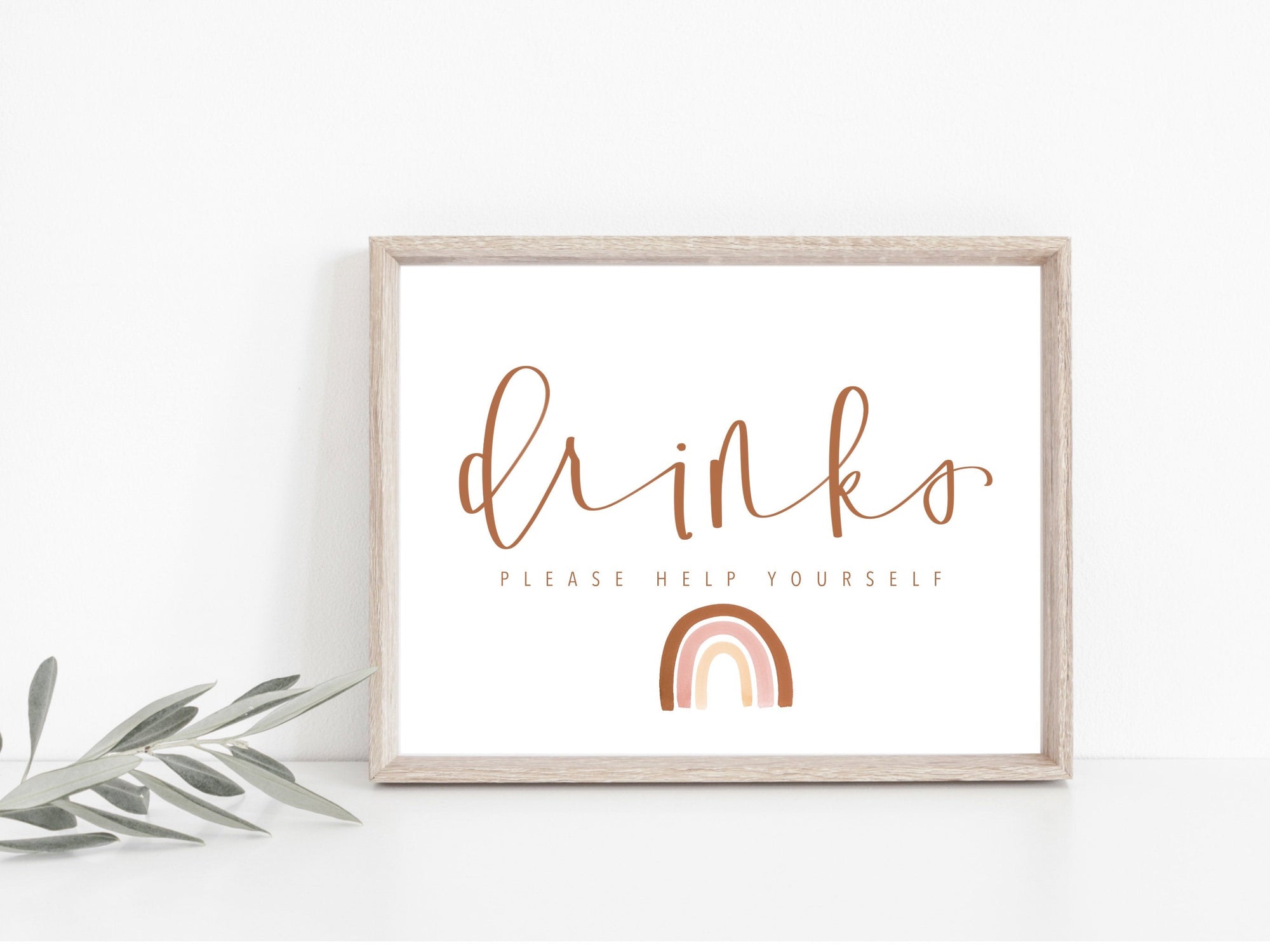 RAINBOW | Drinks party Sign | BABY SHOWER | Drink Sign | Modern Shower Sign | Instant Download | Calligraphy | Birthday party | Party Sign