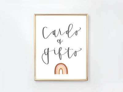 RAINBOW | CARDS & GIFTS Sign | Modern Party Sign | Baby shower | Wedding Sign | Birthday Party | Anniversary Party | Bridal Shower |Sprinkle