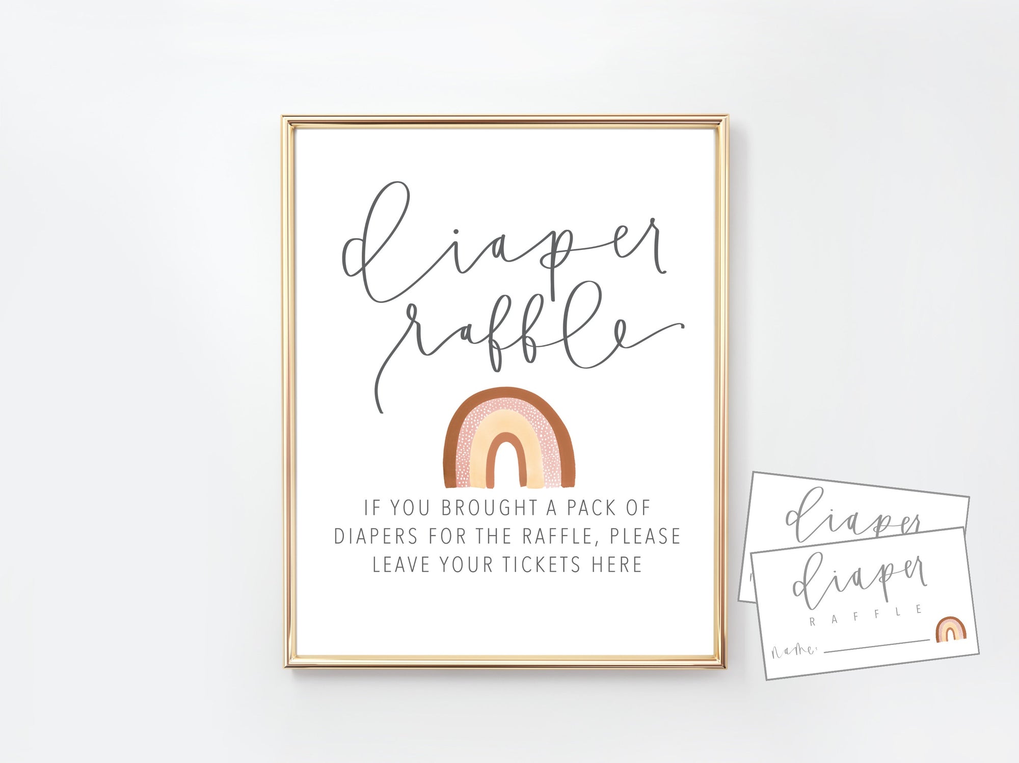 RAINBOW DIAPER RAFFLE | Baby Shower | Diaper Game | Digital Download | Baby Sprinkle | Printable | Modern Baby shower |