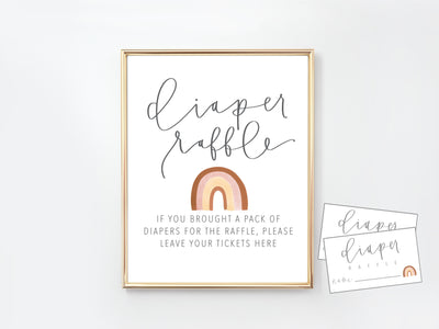 RAINBOW DIAPER RAFFLE | Baby Shower | Diaper Game | Digital Download | Baby Sprinkle | Printable | Modern Baby shower |