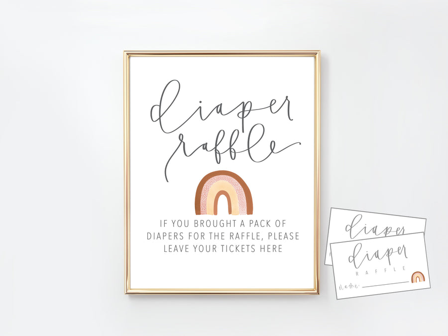 RAINBOW DIAPER RAFFLE | Baby Shower | Diaper Game | Digital Download | Baby Sprinkle | Printable | Modern Baby shower |