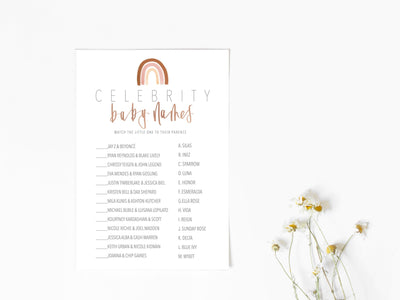 RAINBOW | BABY Shower GAME | Celebrity Baby Names | Baby shower | Baby Sprinkle | Printable Game | Digital Download | Rainbow Baby game |