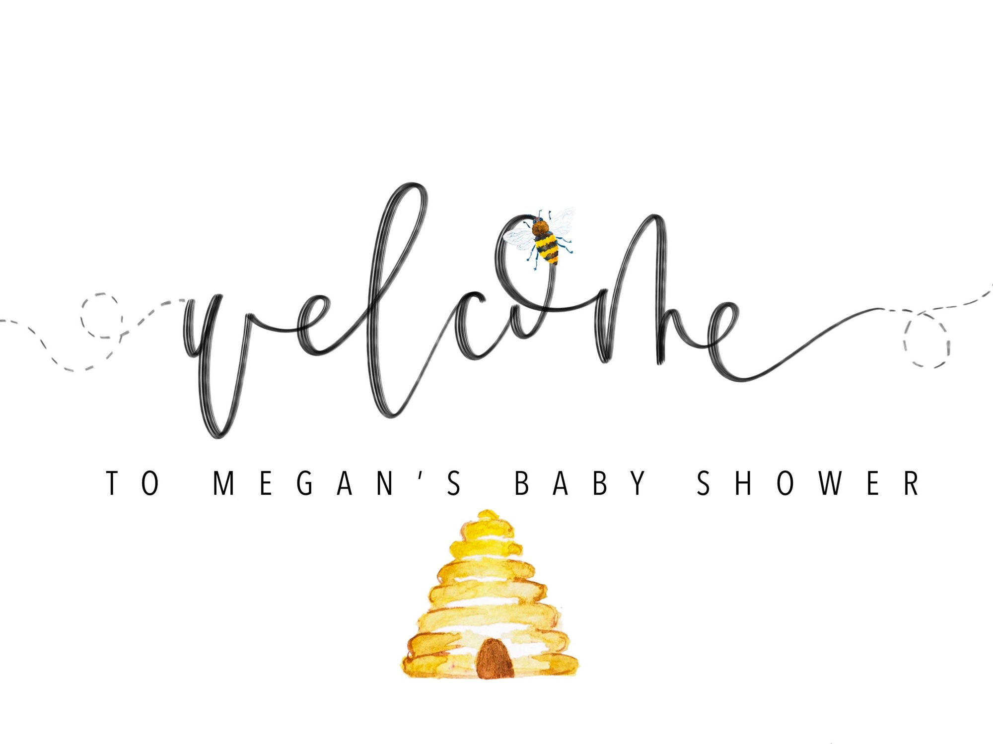 BEE WELCOME Sign | Bee-day | Bee Baby shower Party Sign | Bee Birthday | Honey Bee party | Bee Baby Shower | mama to bee| Little Hunny Bee