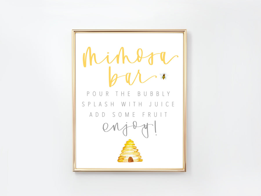 BEE | MIMOSA BAR | Drink Sign | Modern Shower | Mama to Bee | First Bee day | Baby Shower | Maternity | Bridal Shower | Bar Sign | Birthday