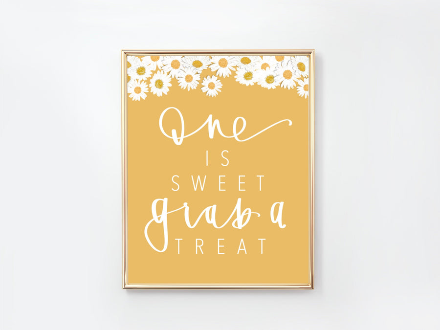 DAISY | TREAT Sign | First Birthday | First Beeday | One is sweet |  Digital Download |Daisy Birthday Party | Flower First birthday |Daisies