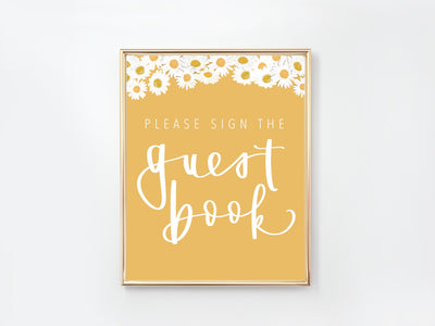 DAISY | GUEST BOOK sign | wedding | First Beeday | One is sweet |  Digital Download | Daisy Party | baby shower | sprinkle | bridal shower