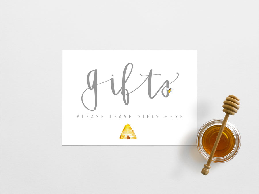 BEE GIFT SIGN | Baby shower Sign | Bridal Shower Sign | Birthday Party | BEEday Party | Honey Bee | Printable | Maternity | 1st Birthday
