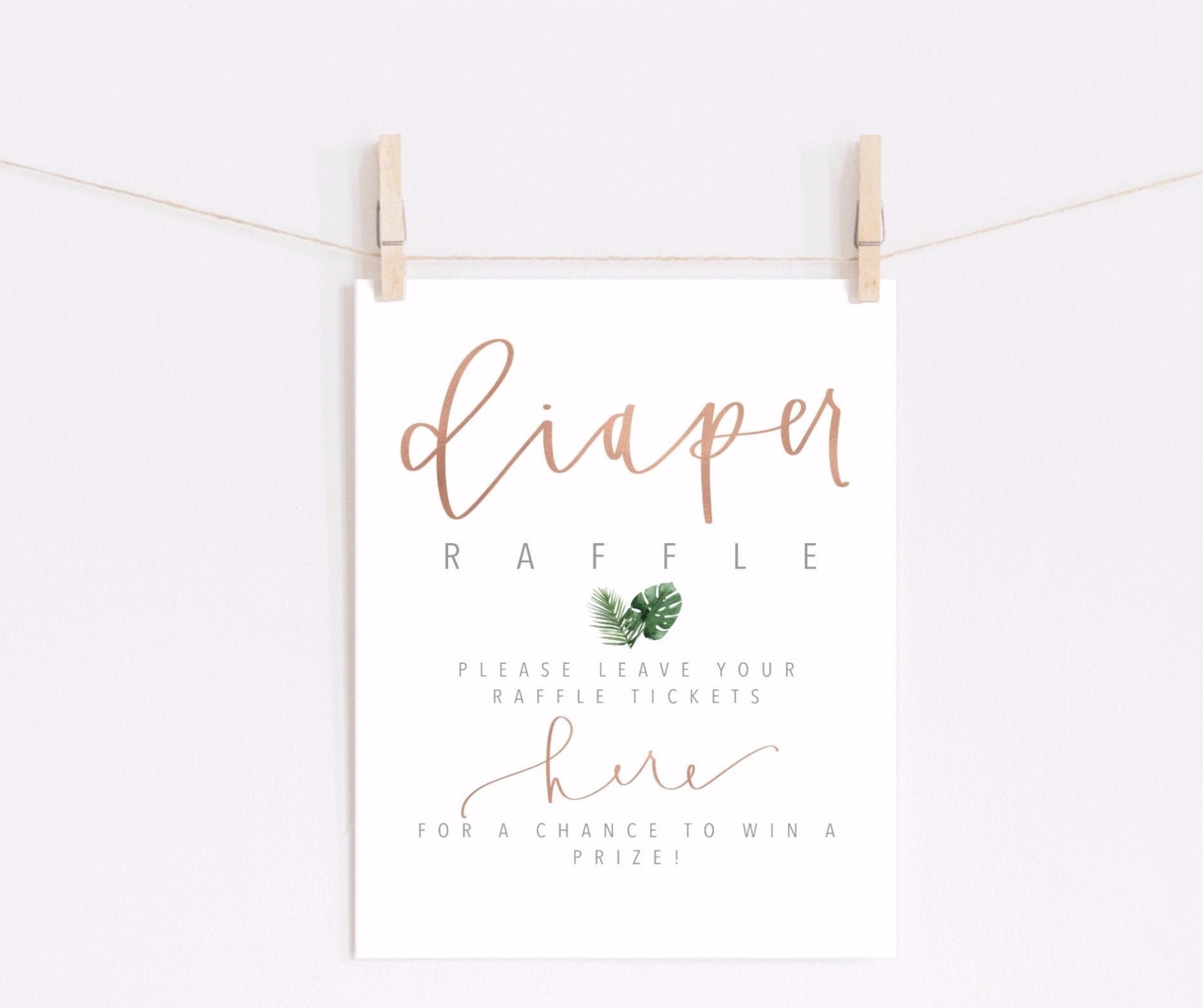 TROPICAL DIAPER RAFFLE | Baby Shower | Diaper Game | Hawaiian | Baby Sprinkle | Printable | Modern Baby shower | Tropical baby shower