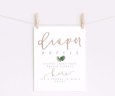 TROPICAL DIAPER RAFFLE | Baby Shower | Diaper Game | Hawaiian | Baby Sprinkle | Printable | Modern Baby shower | Tropical baby shower