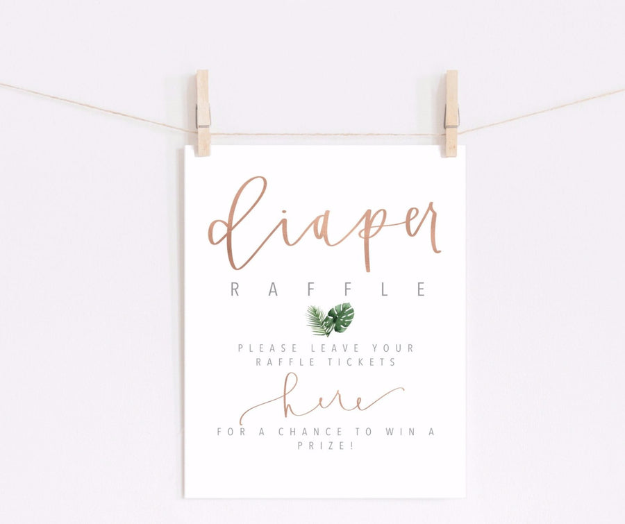TROPICAL DIAPER RAFFLE | Baby Shower | Diaper Game | Hawaiian | Baby Sprinkle | Printable | Modern Baby shower | Tropical baby shower